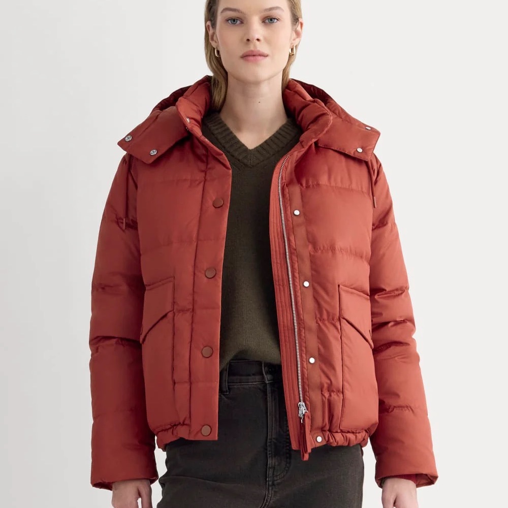 Everlane Women's Everpuff Puffer Jacket in Merlot